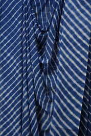 Blue Cotton Leheriya Saree - SRBMCLS277