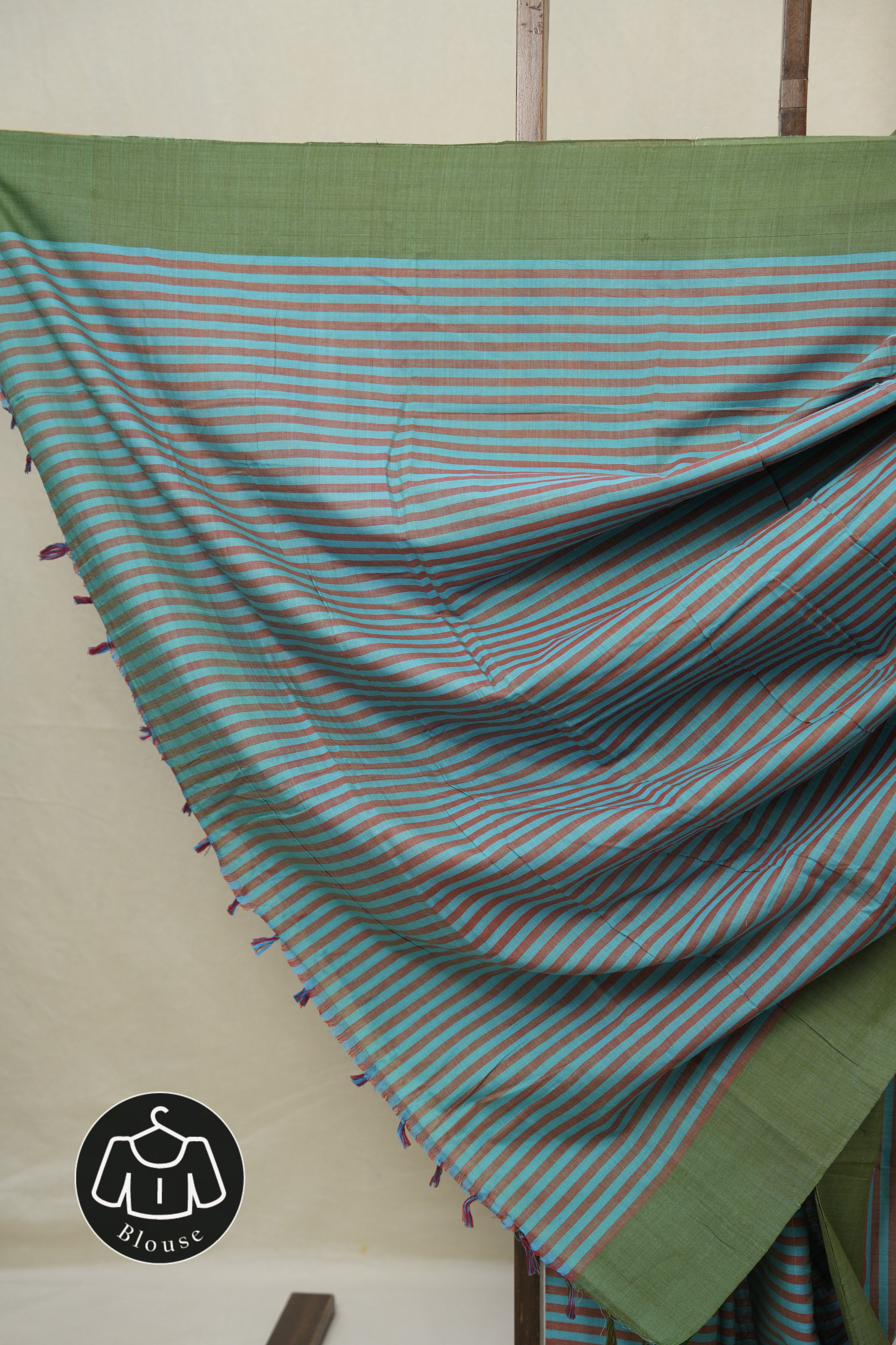 Turquoise Blue Cotton Ilkal Saree - SRTBCIS971