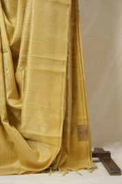Light Gold Raw Silk Saree - SRLGRSS963