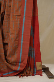 Copper Brown Cotton Ilkal Saree - SRCBCIS970