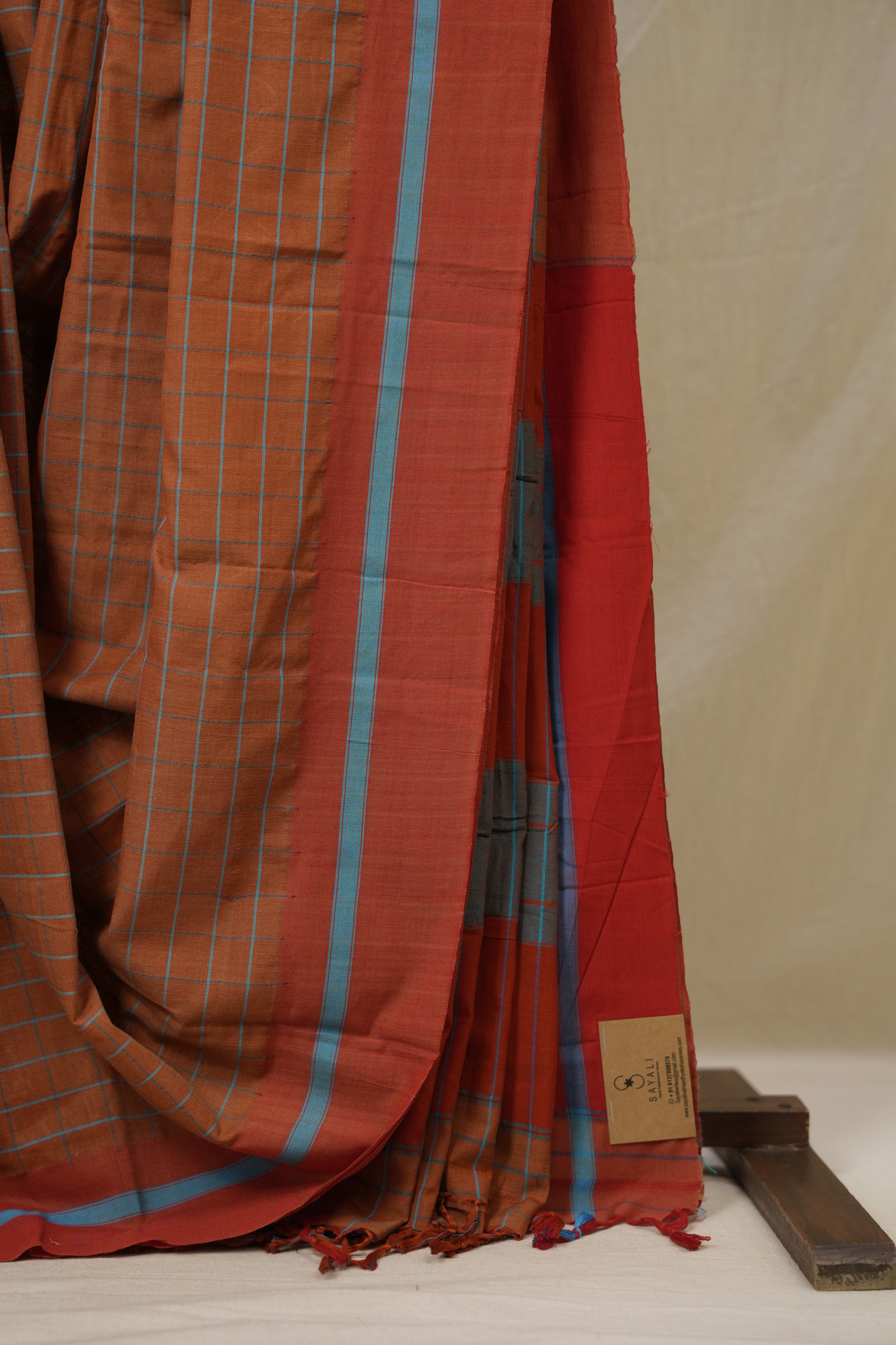 Copper Brown Cotton Ilkal Saree - SRCBCIS970