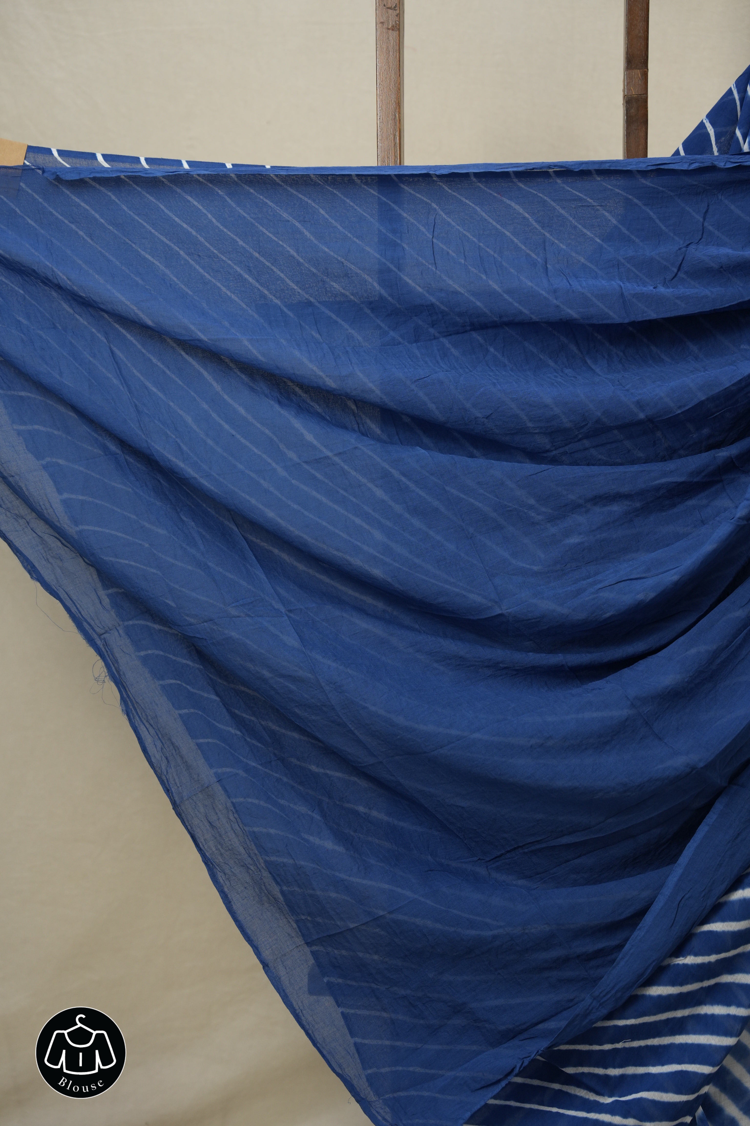 Blue Cotton Leheriya Saree - SRBMCLS277