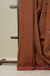 Copper Brown Cotton Ilkal Saree - SRCBCIS970