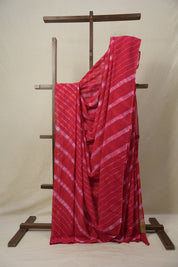 Red Cotton Leheriya Saree - SRRMCLS276