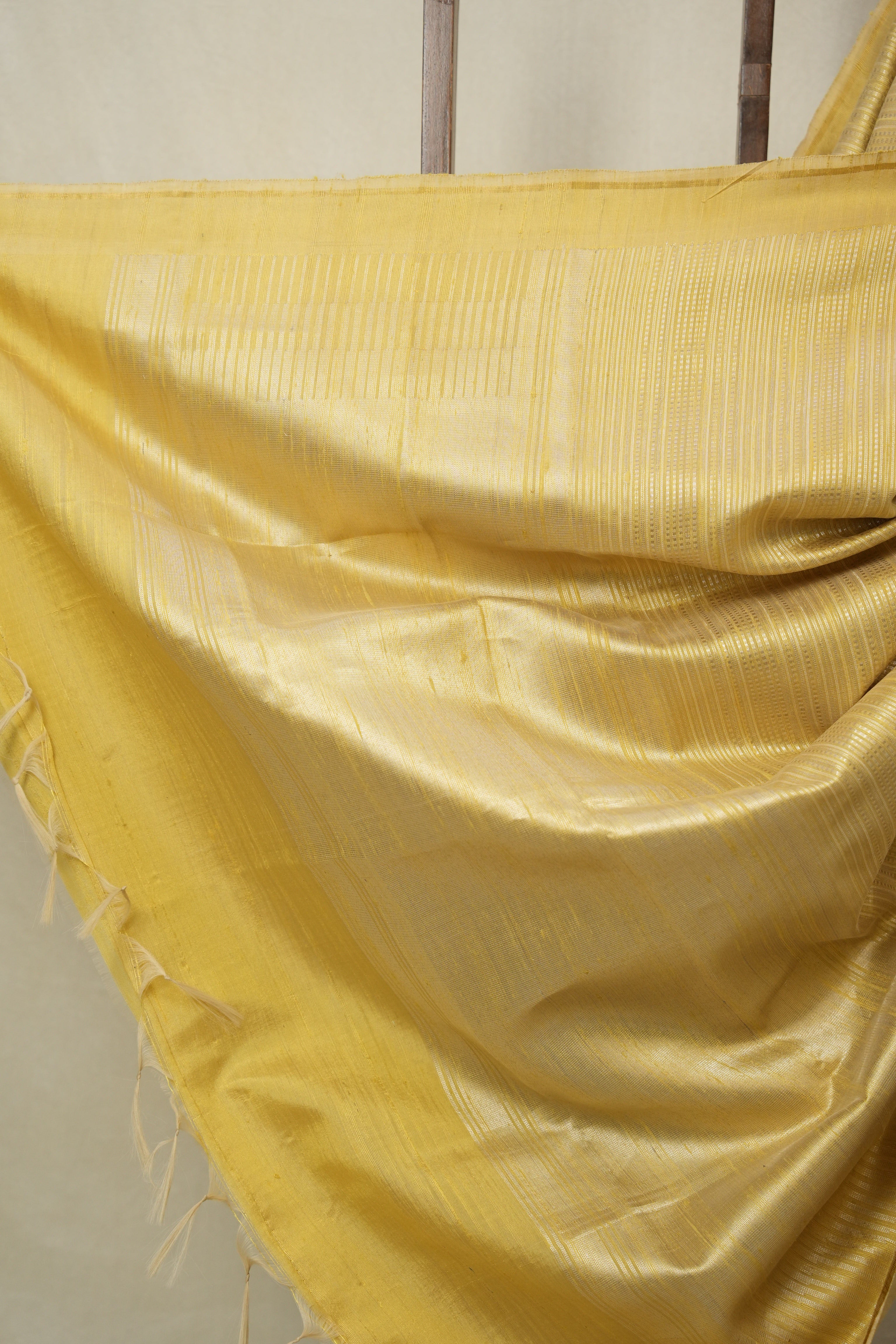 Light Gold Raw Silk Saree - SRLGRSS963