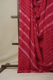 Red Cotton Leheriya Saree - SRRMCLS276