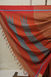 Copper Brown Cotton Ilkal Saree - SRCBCIS970