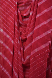 Red Cotton Leheriya Saree - SRRMCLS276