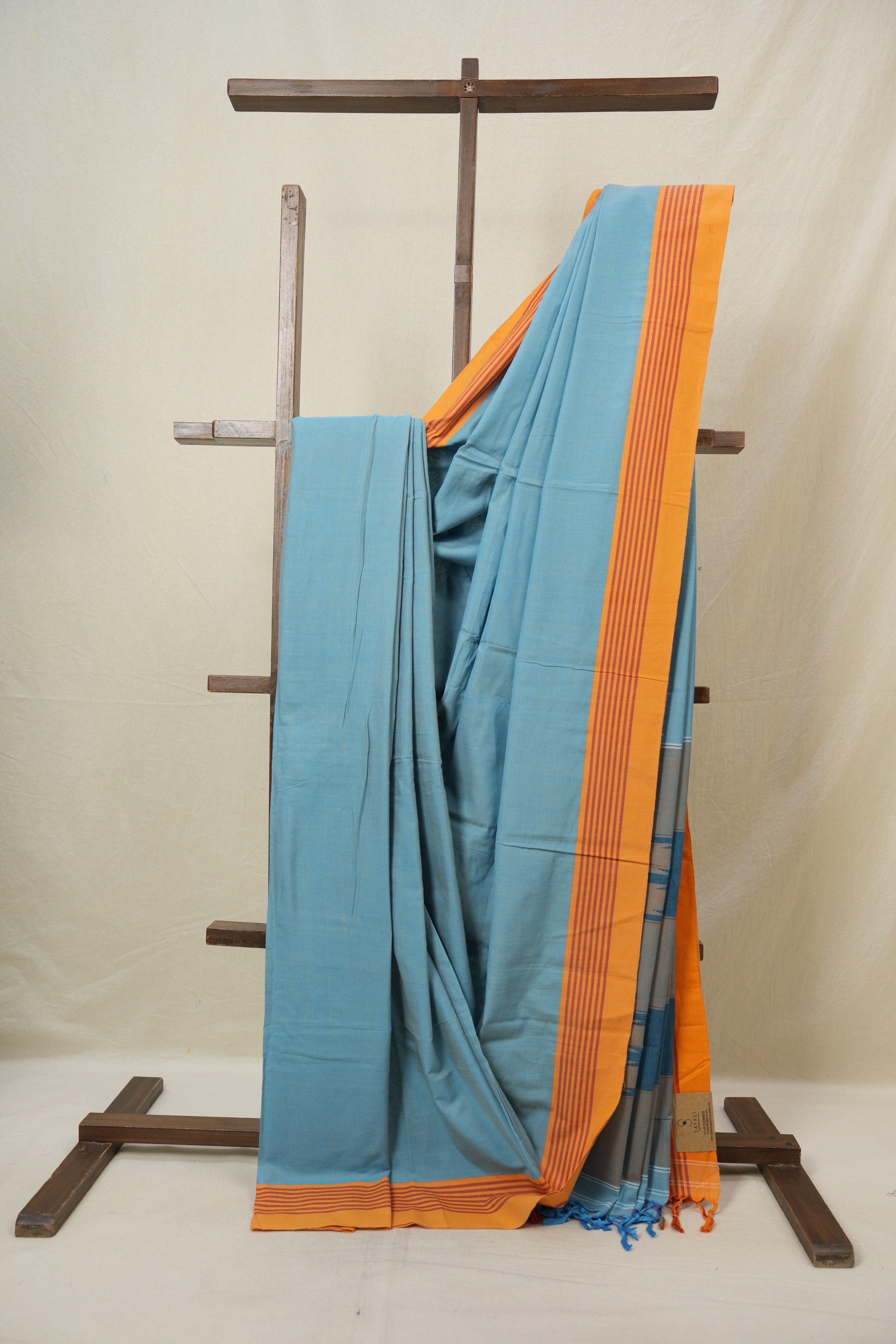 Sky Blue Cotton Ilkal Saree - SRDBCIS973