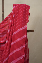 Red Cotton Leheriya Saree - SRRMCLS276