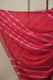 Red Cotton Leheriya Saree - SRRMCLS276