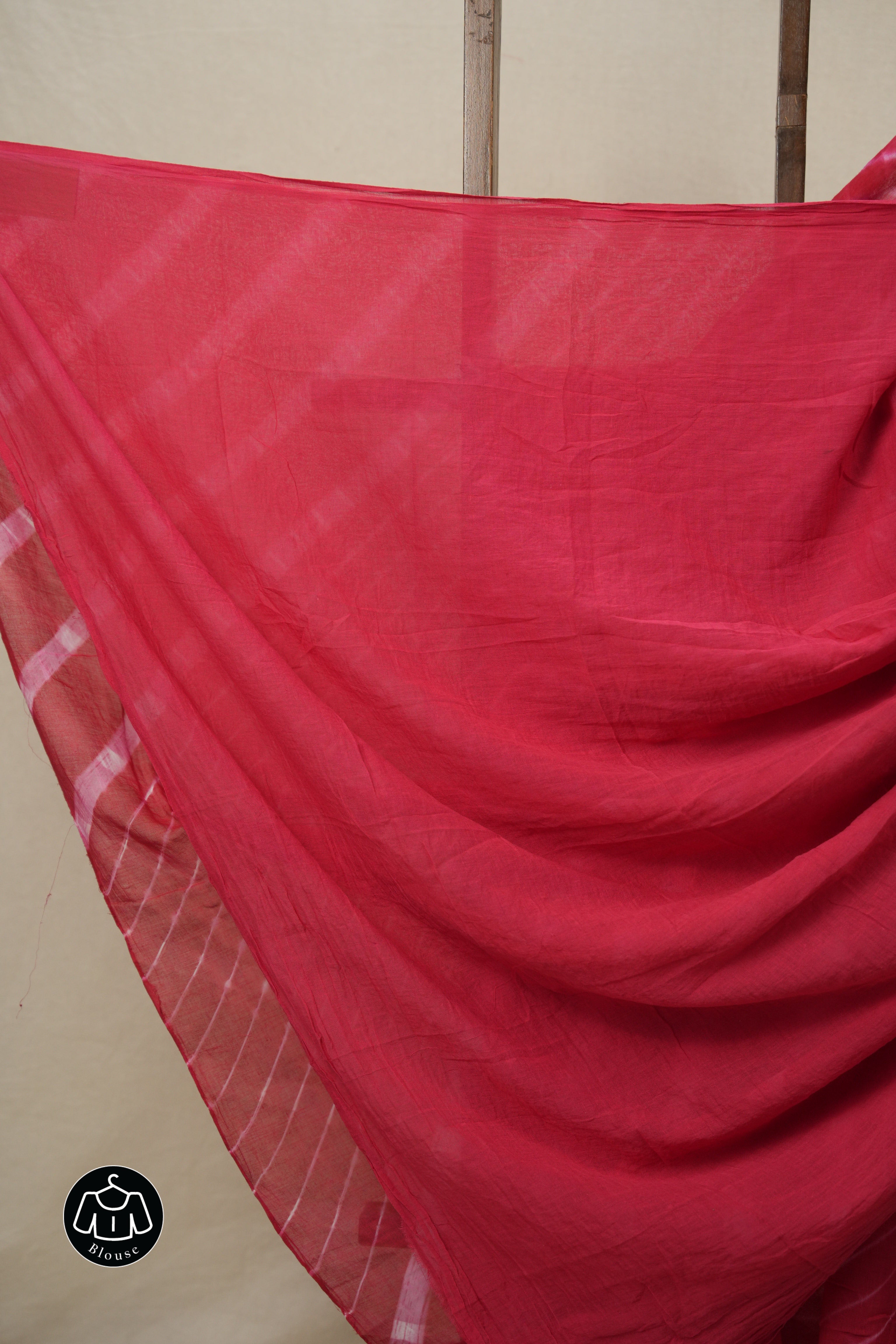 Red Cotton Leheriya Saree - SRRMCLS276