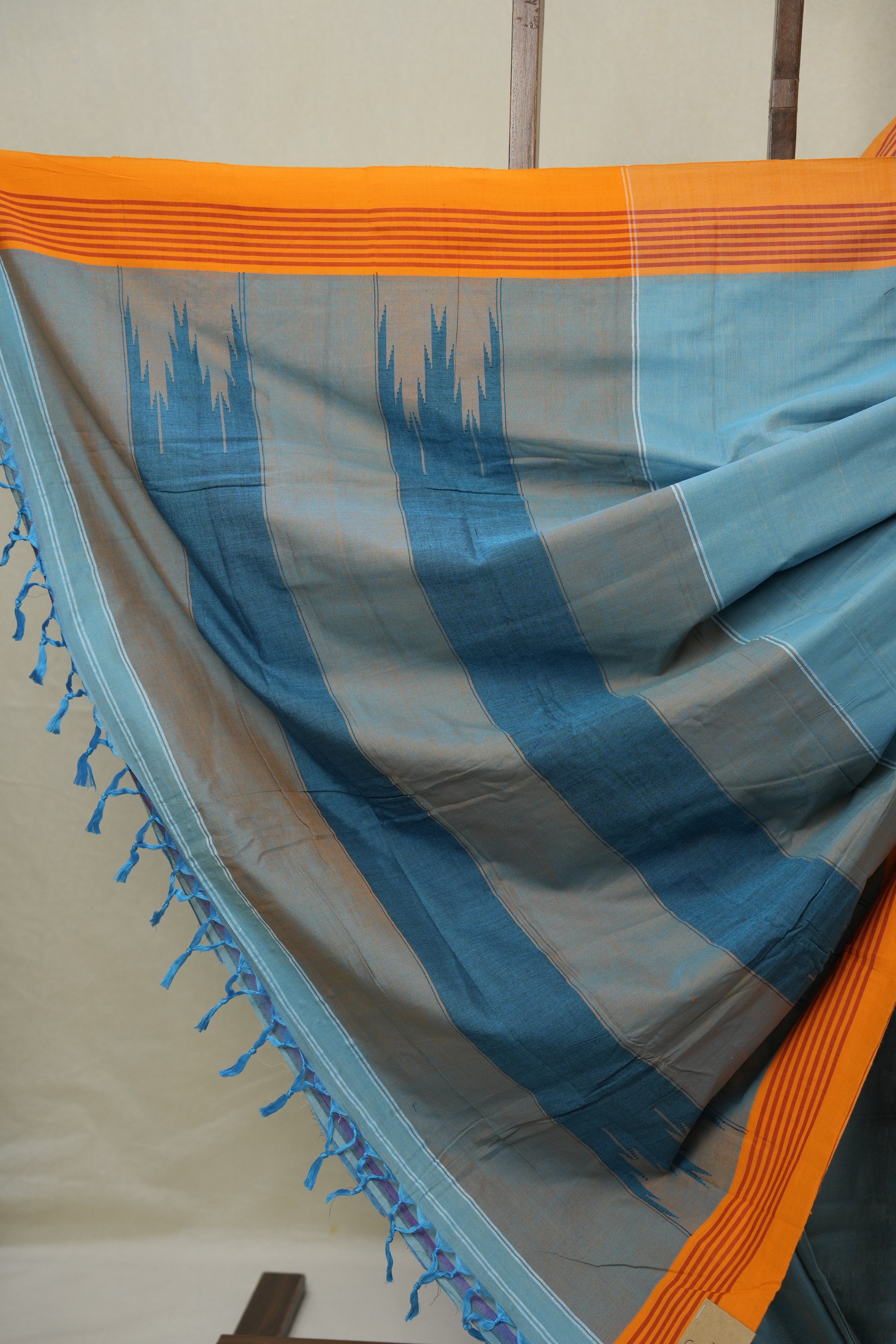 Sky Blue Cotton Ilkal Saree - SRDBCIS973