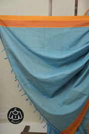 Sky Blue Cotton Ilkal Saree - SRDBCIS973