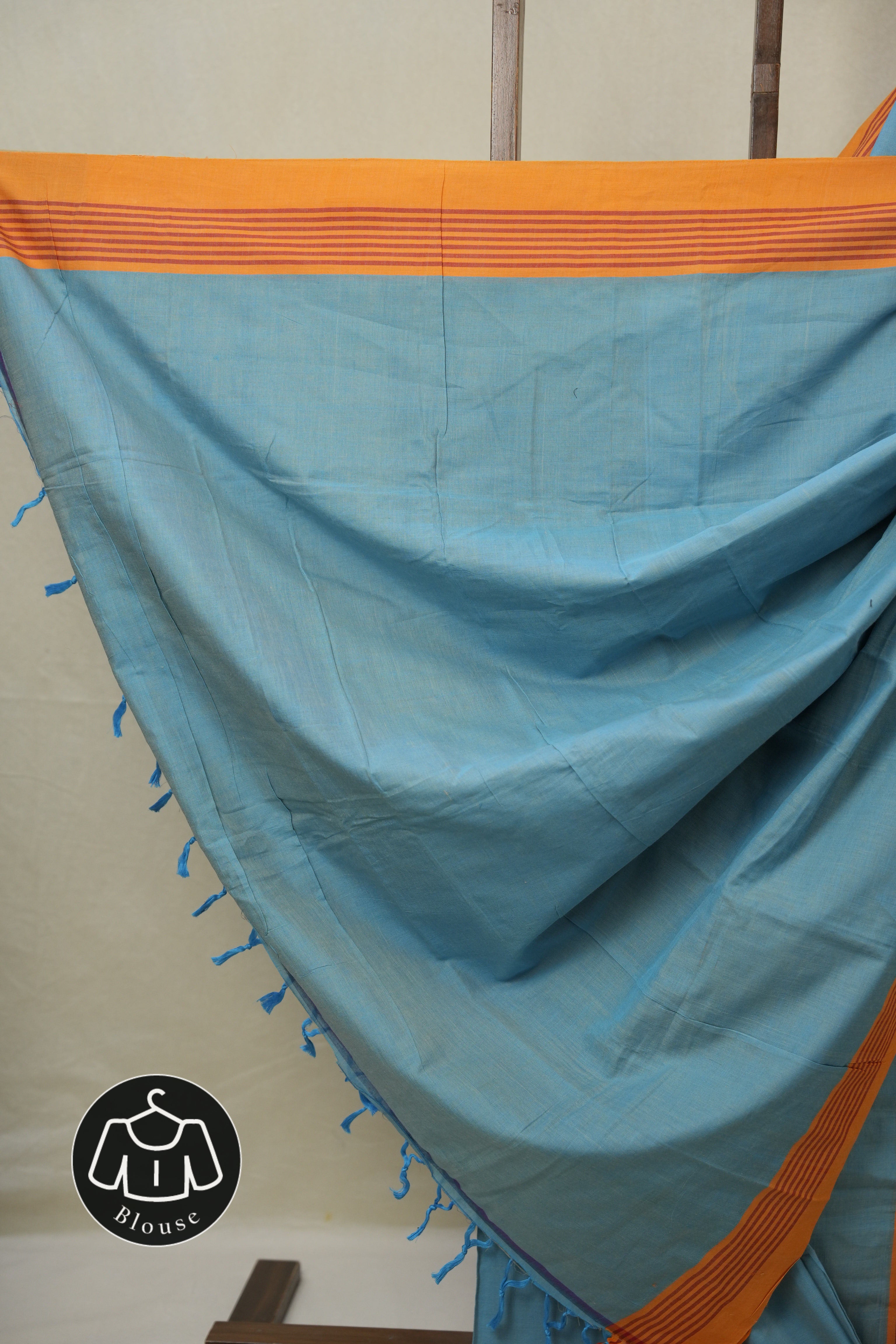 Sky Blue Cotton Ilkal Saree - SRDBCIS973