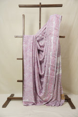 Pink Floral Print  HBP Modal Silk Saree - SRPMSS562