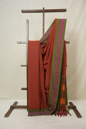 Brick Orange Cotton Ilkal Saree - SRBOCIS968