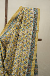 Olive Green HBP Cotton Silk Saree With Chanderi Border - SROGCSS1435