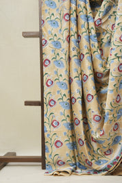 Beige Floral Print  HBP Modal Silk Saree - SRBMSS561