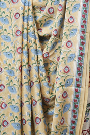 Beige Floral Print  HBP Modal Silk Saree - SRBMSS561