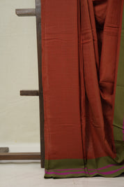 Brick Orange Cotton Ilkal Saree - SRBOCIS968