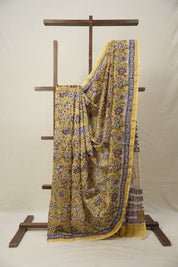 Yellow HBP Cotton Silk Saree With Chanderi Border - SRYCSS1434