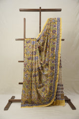Yellow HBP Cotton Silk Saree With Chanderi Border - SRYCSS1434