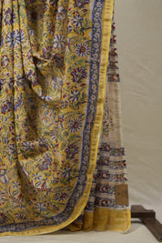 Yellow HBP Cotton Silk Saree With Chanderi Border - SRYCSS1434