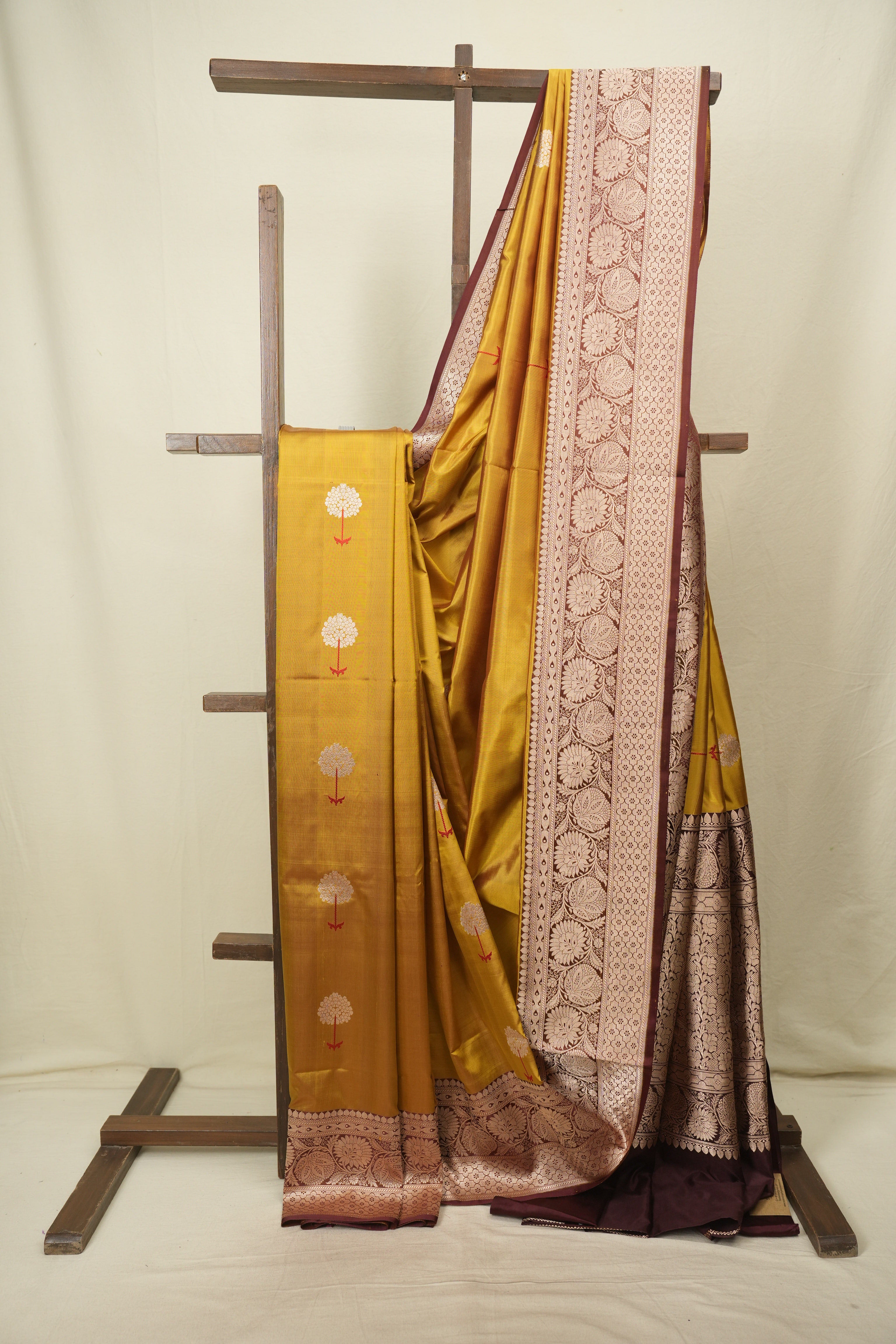 Mustard Yellow Banarasi Silk Saree - SRMYBSS984