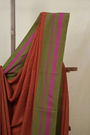 Brick Orange Cotton Ilkal Saree - SRBOCIS968