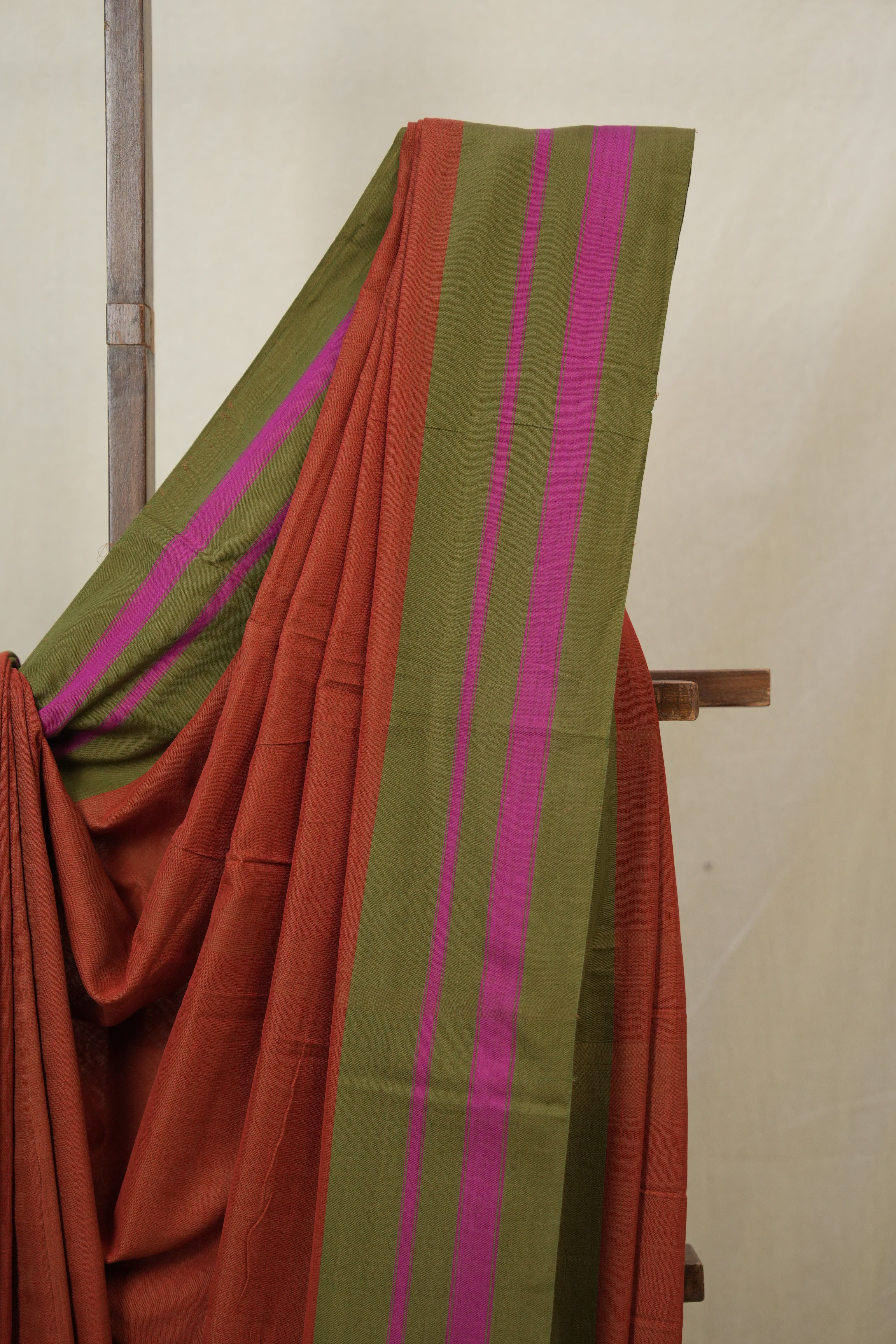 Brick Orange Cotton Ilkal Saree - SRBOCIS968