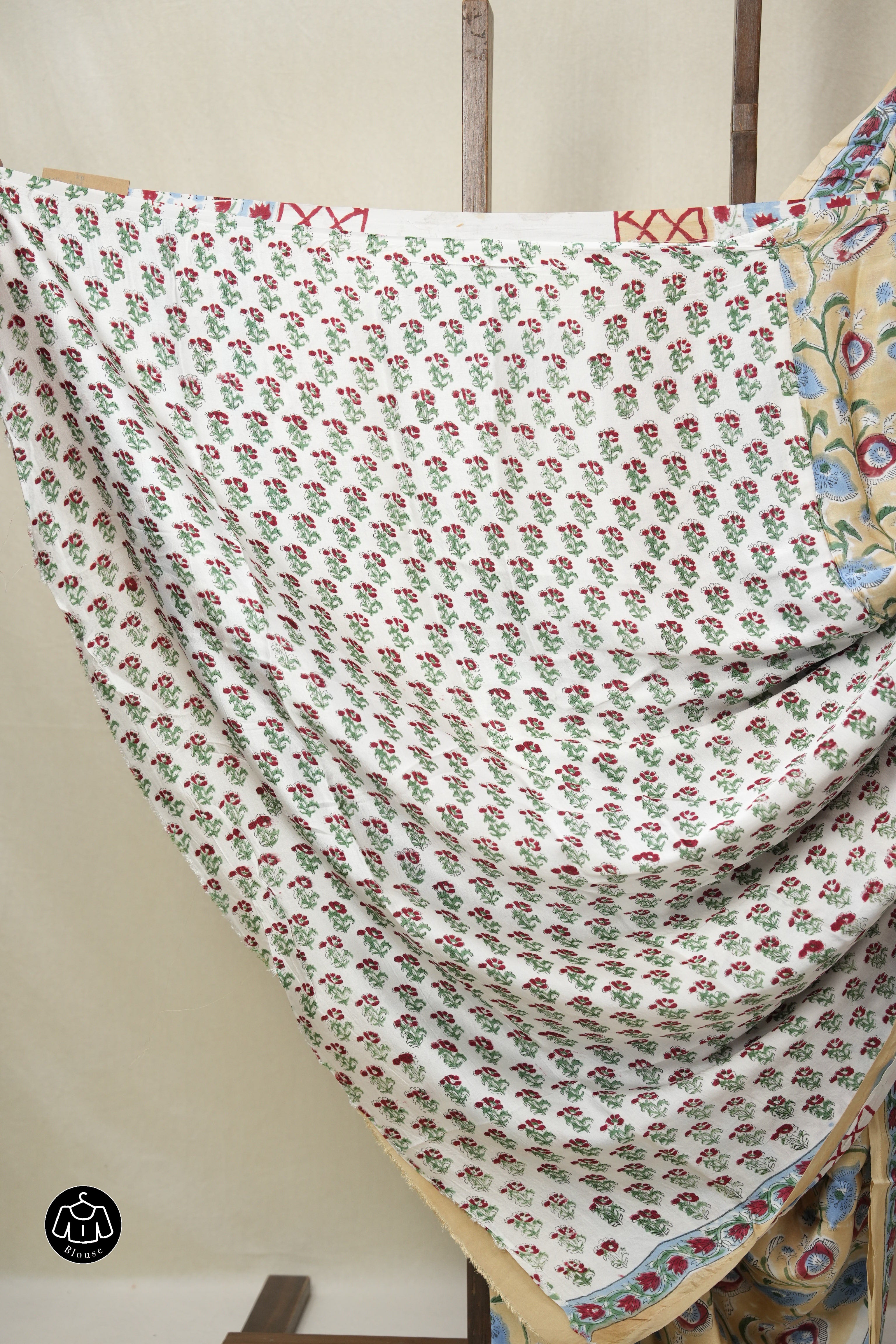 Beige Floral Print  HBP Modal Silk Saree - SRBMSS561