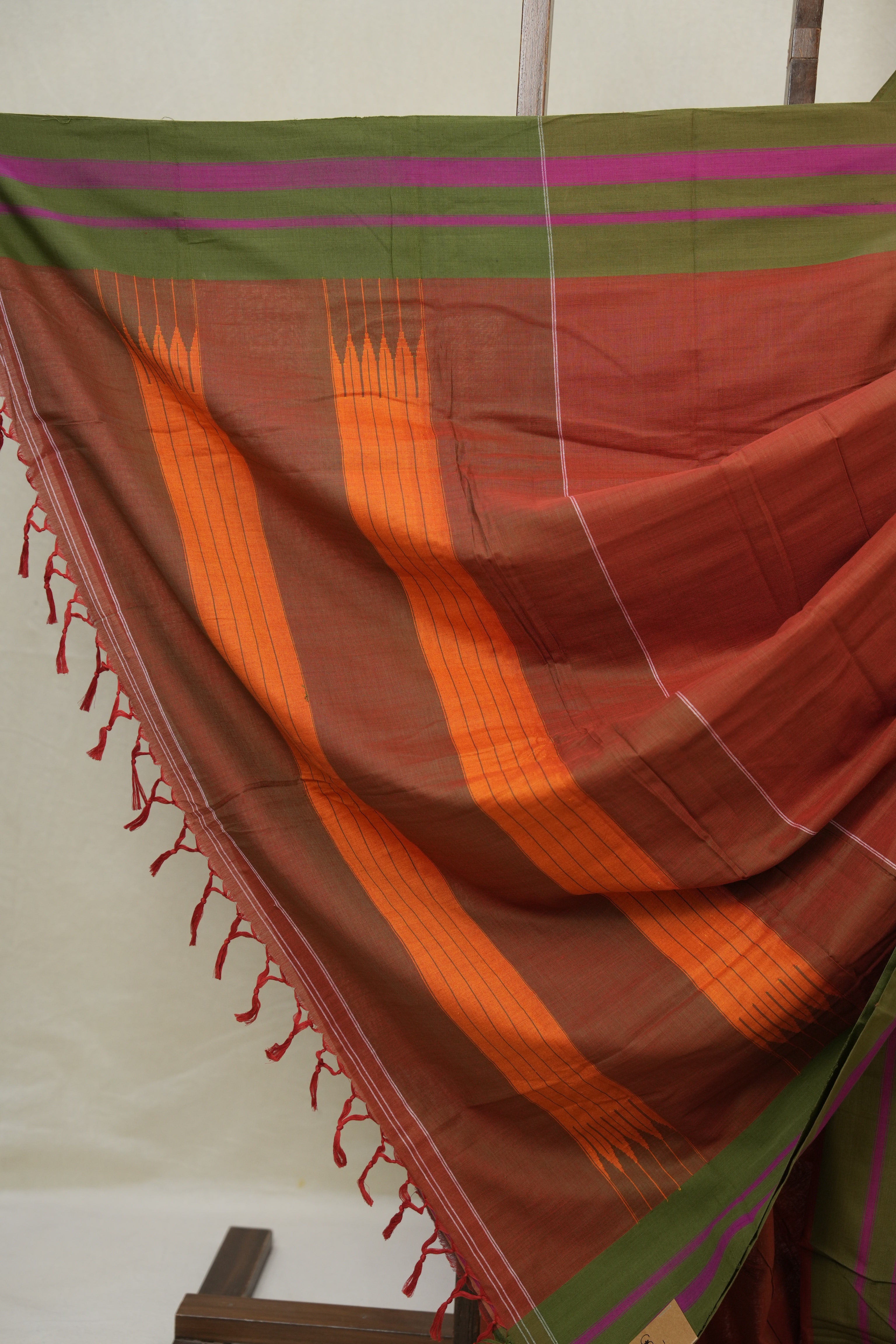 Brick Orange Cotton Ilkal Saree - SRBOCIS968