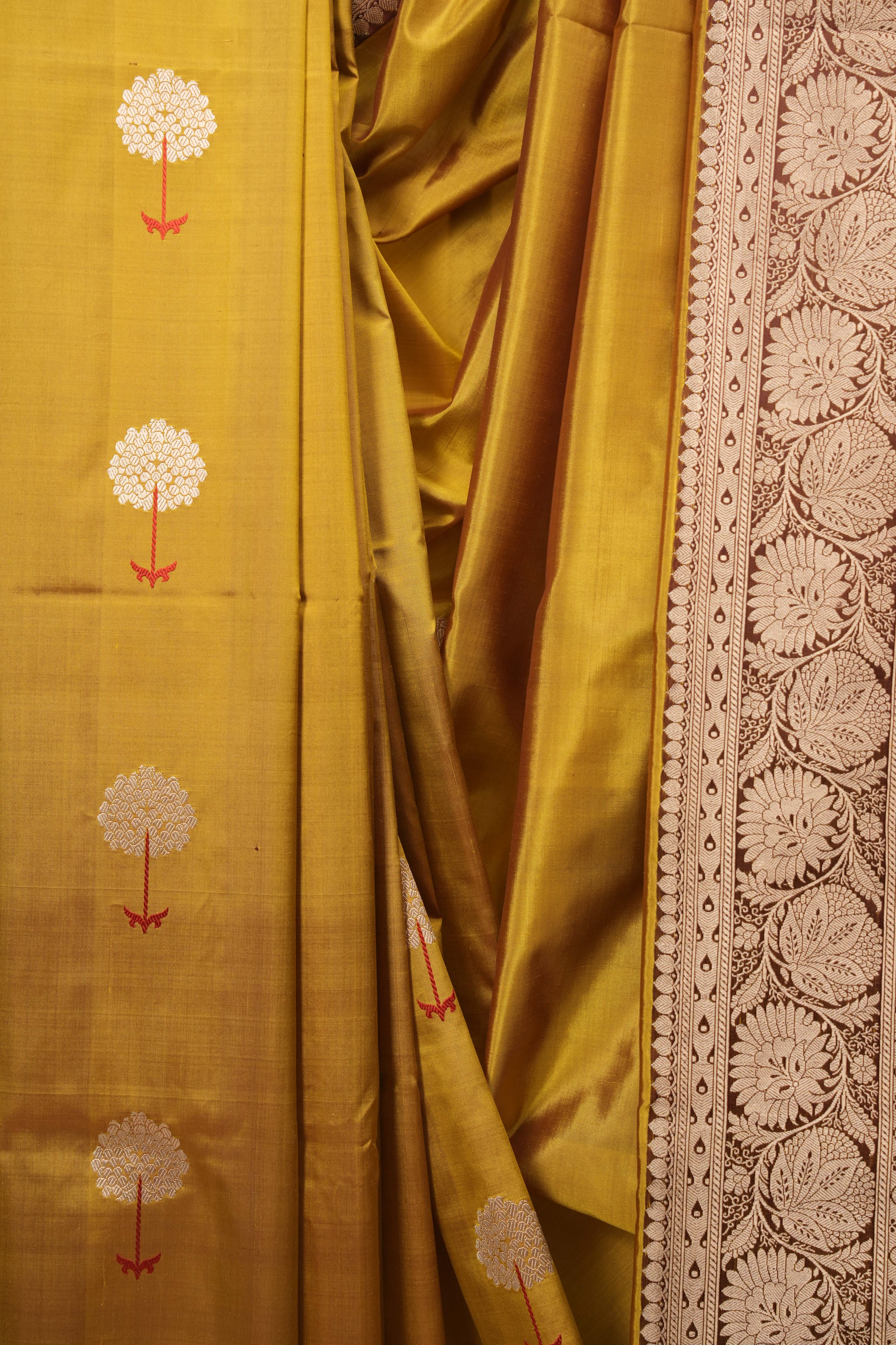 Mustard Yellow Banarasi Silk Saree - SRMYBSS984