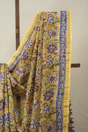 Yellow HBP Cotton Silk Saree With Chanderi Border - SRYCSS1434