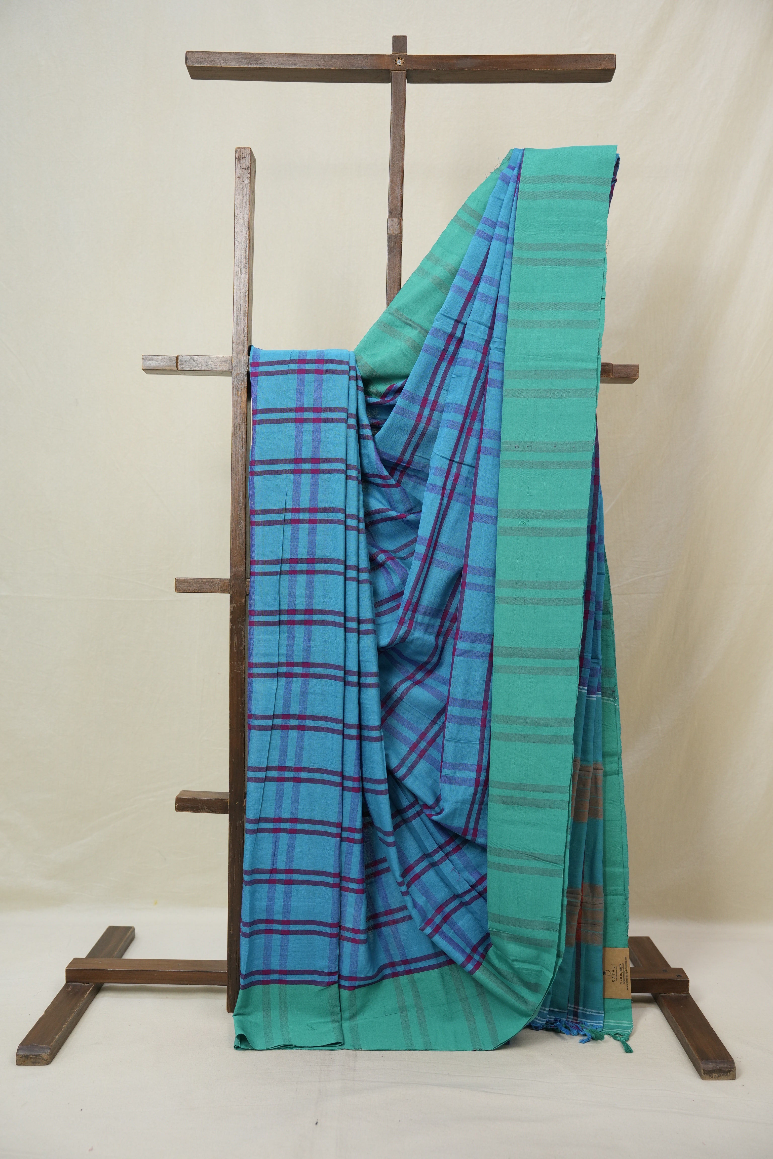 Blue Cotton Ilkal Saree - SRBCIS976