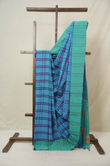 Blue Cotton Ilkal Saree - SRBCIS976