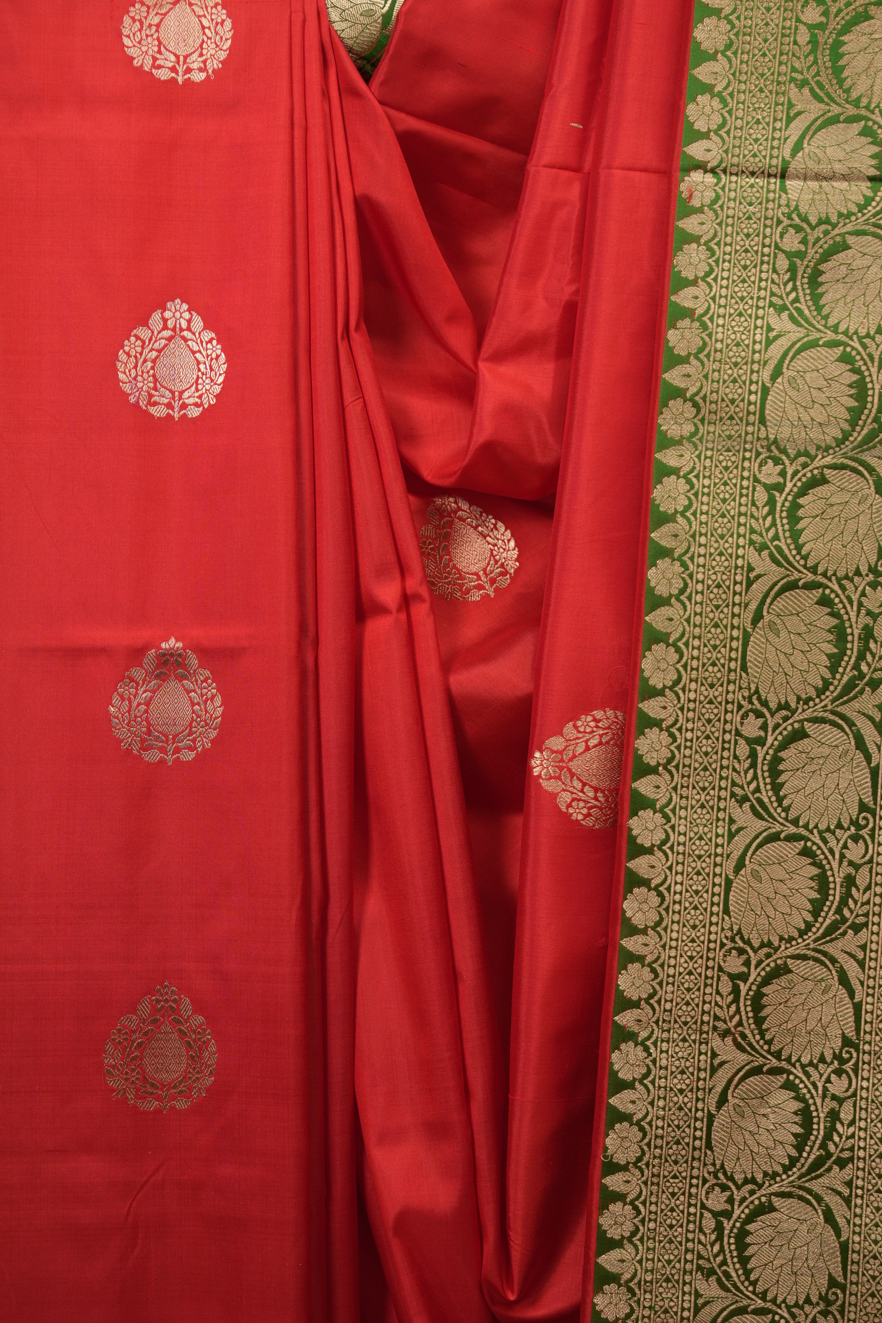 Red Banarasi Silk Saree - SRRBSS985