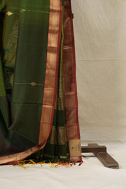 Dual Tone Green Maheshwari Saree - SRDTGMS640