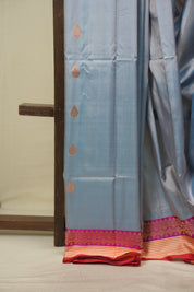 Powder Blue Banarasi Silk Saree - SRPBBSS983