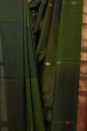 Dual Tone Green Maheshwari Saree - SRDTGMS640