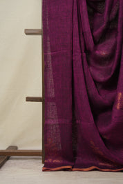 Fuchsia Pink Linen Jamdani Saree -SRFPLJS453