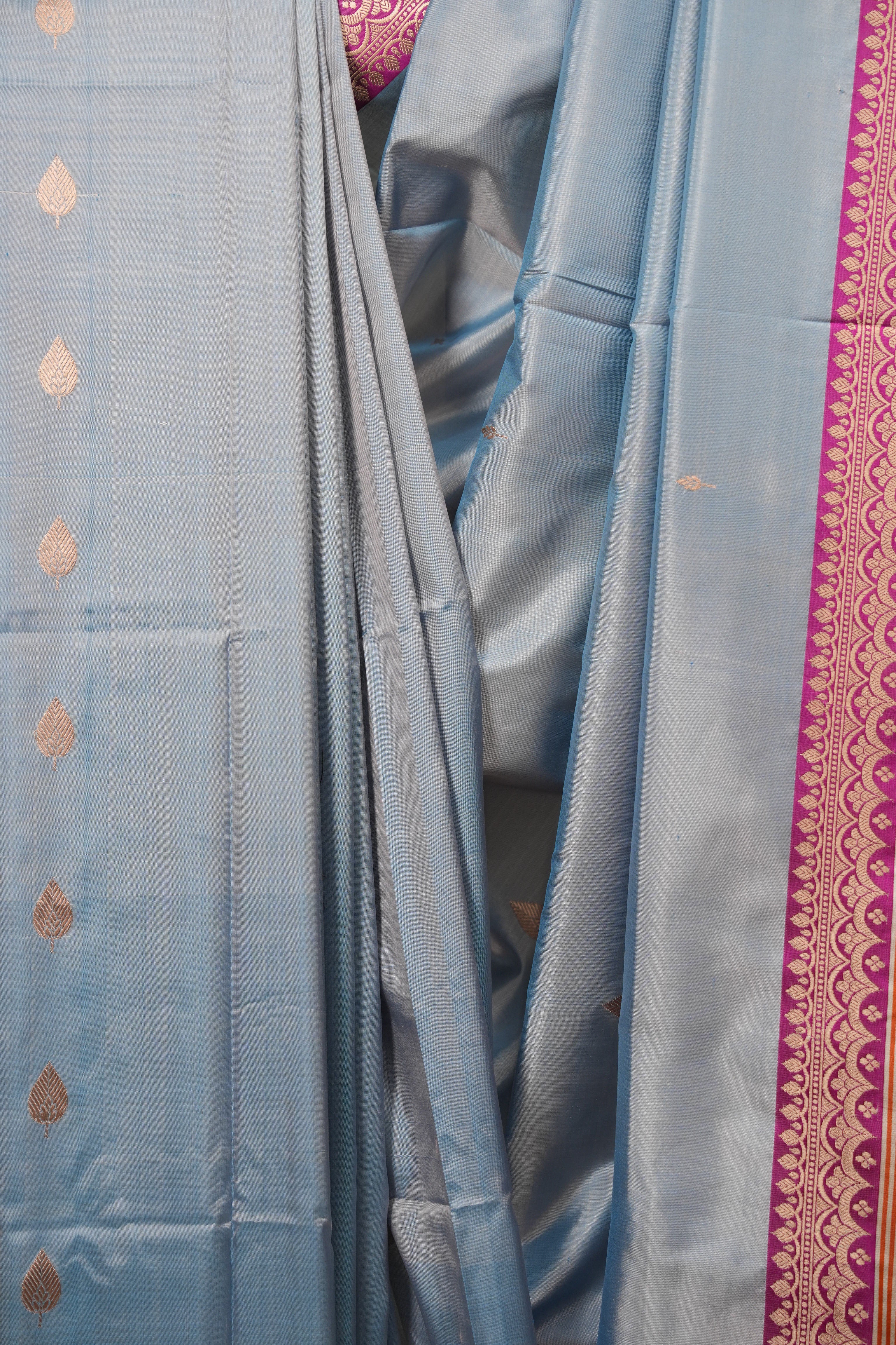 Powder Blue Banarasi Silk Saree - SRPBBSS983