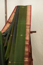 Dual Tone Green Maheshwari Saree - SRDTGMS640