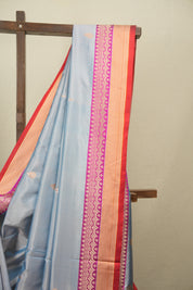 Powder Blue Banarasi Silk Saree - SRPBBSS983