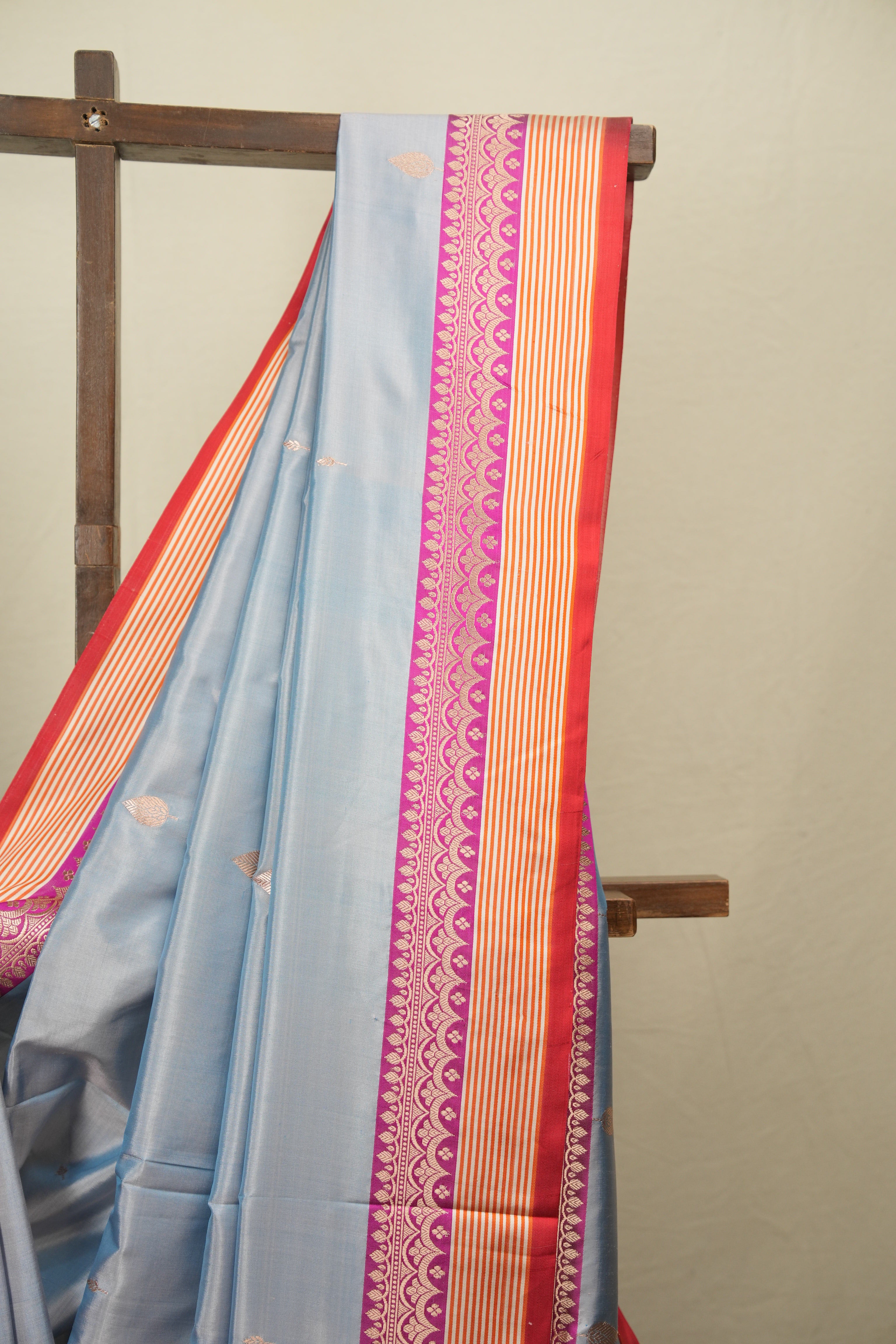 Powder Blue Banarasi Silk Saree - SRPBBSS983