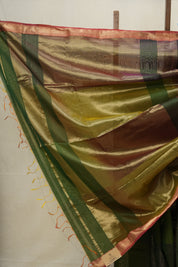 Dual Tone Green Maheshwari Saree - SRDTGMS640