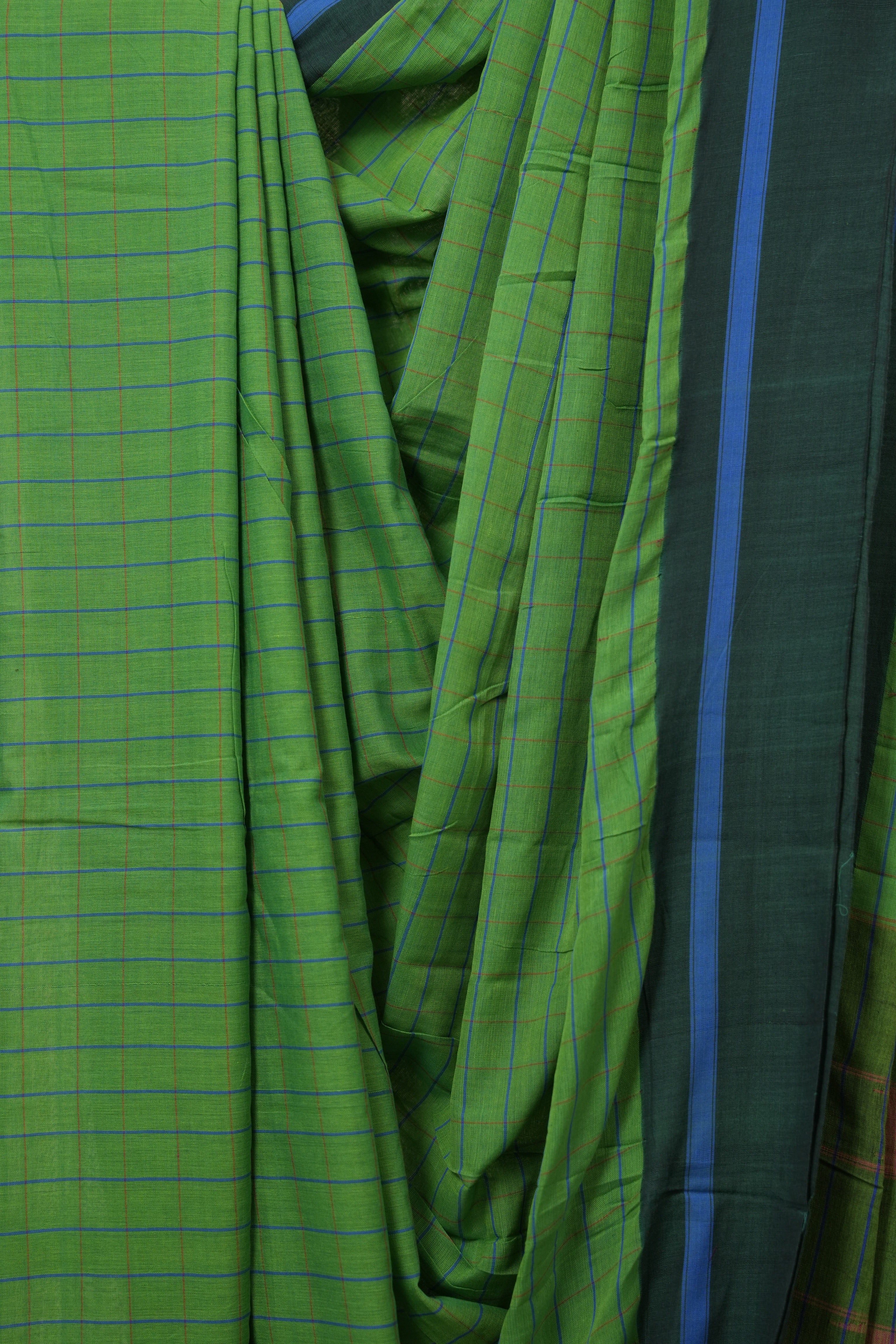 Green Cotton Ilkal Saree - SRGCIS975