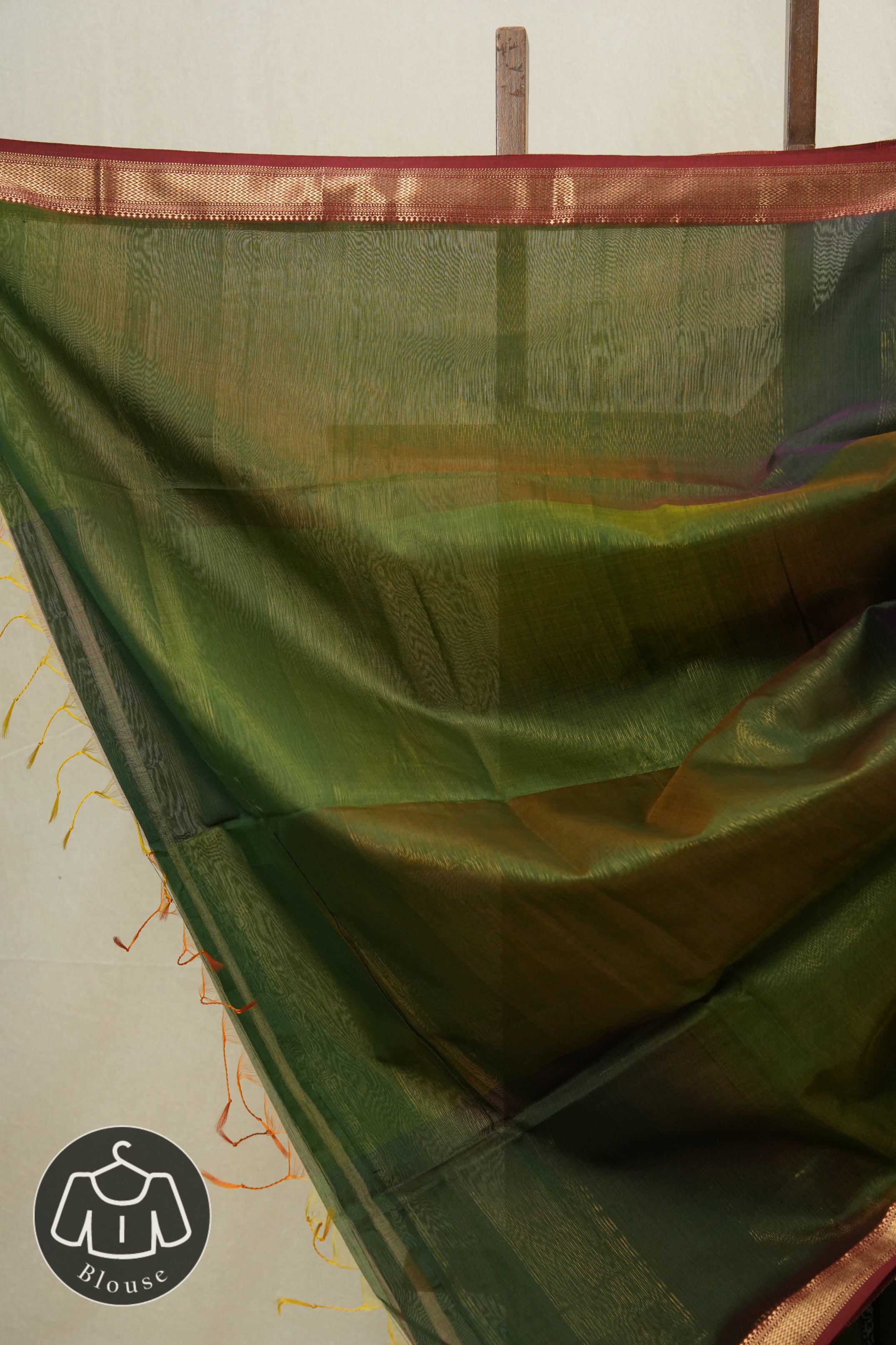 Dual Tone Green Maheshwari Saree - SRDTGMS640