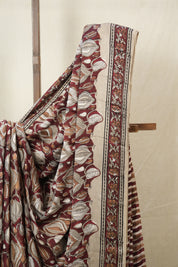 Maroon Leaf Print  HBP Modal  Silk Saree - SRMMSS558